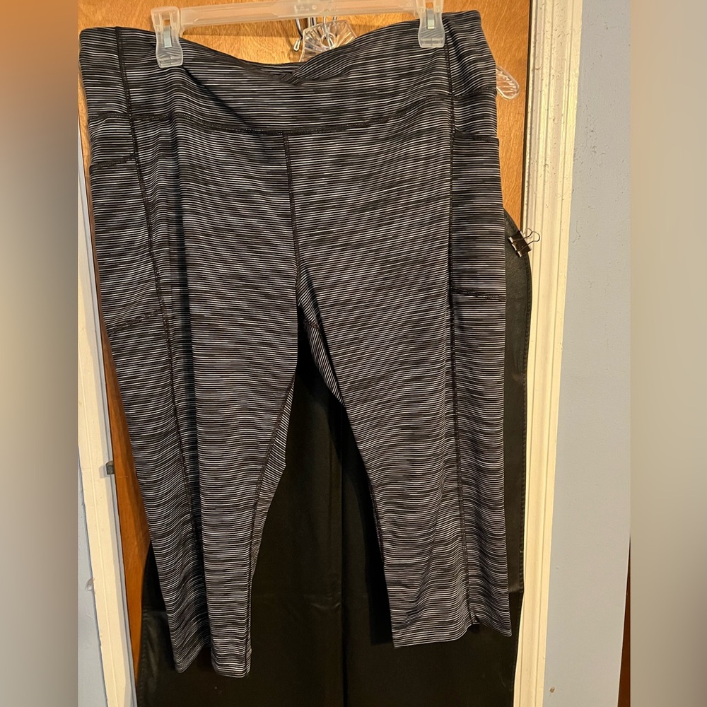 Tek Gear black and grey striped yoga pants